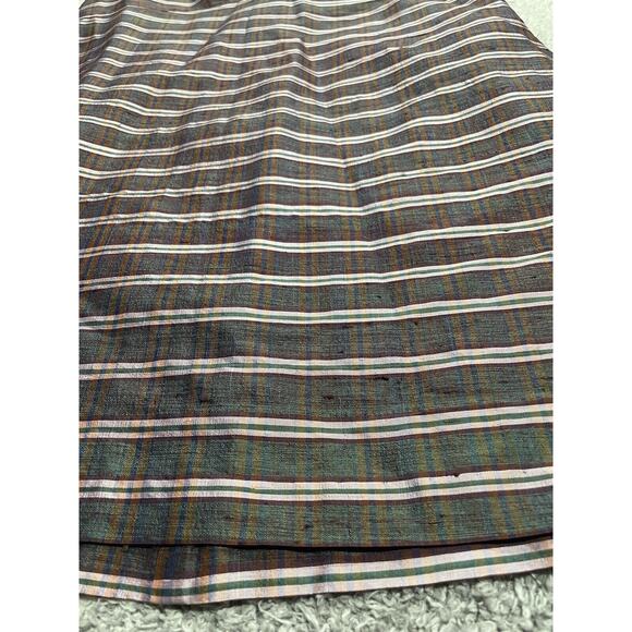 Y2K VTG Esprit Dress Plaid Silk Structured Dress Womens Sz Medium Dark Academia - Picture 9 of 11
